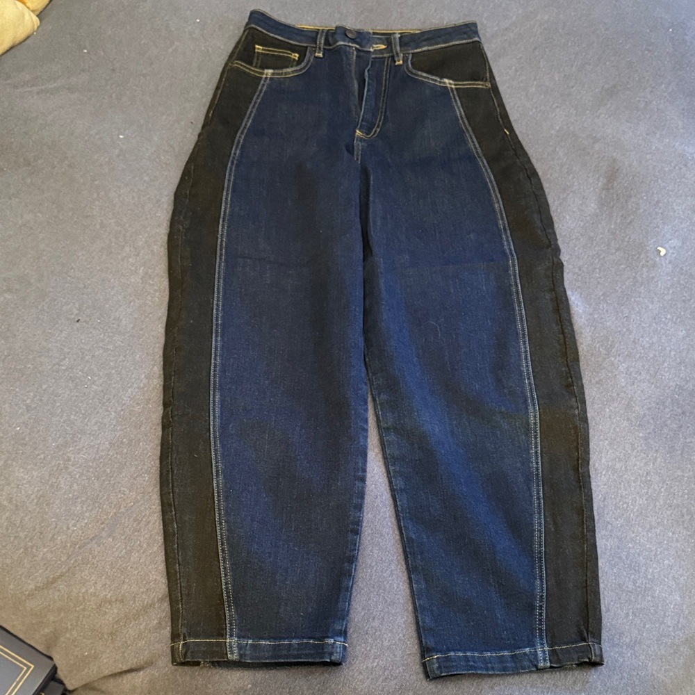 Wide Leg Dark Blue Jeans